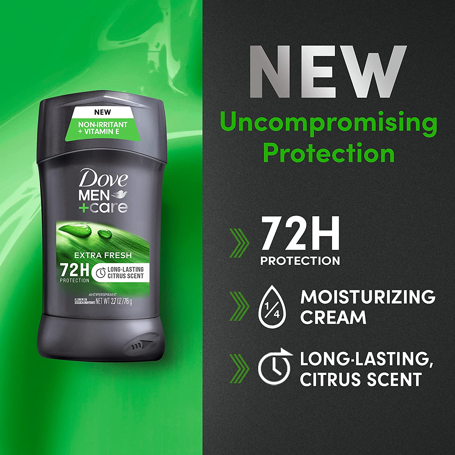 Dove Men+Care Extra Fresh Men's Antiperspirant Deodorant Stick Extra Fresh Twin pack With 72-hour sweat & odor protection with 1/4 Moisturizing Cream & Long-lasting Citrus Scent 2.7 oz - Image 3